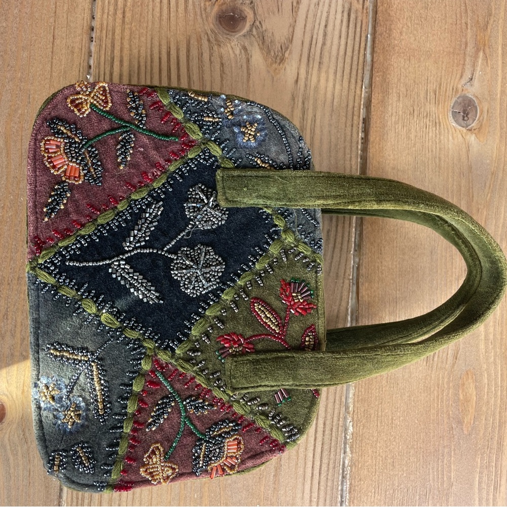Embroidered Patchwork Mini Handbag - image 1